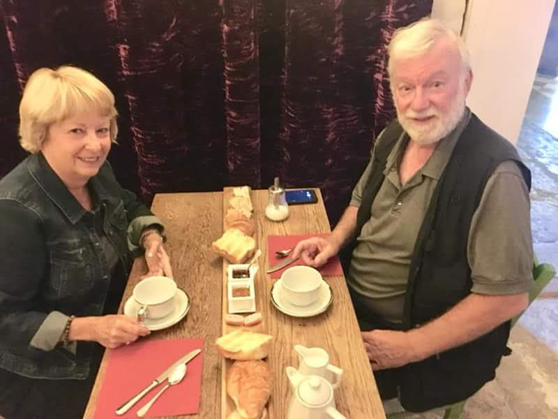 The French breakfast: a row of bread