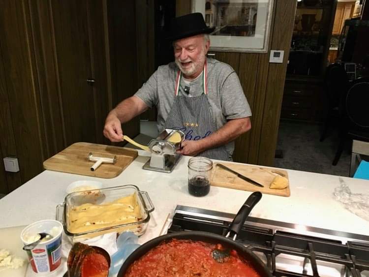 cooking lasagna