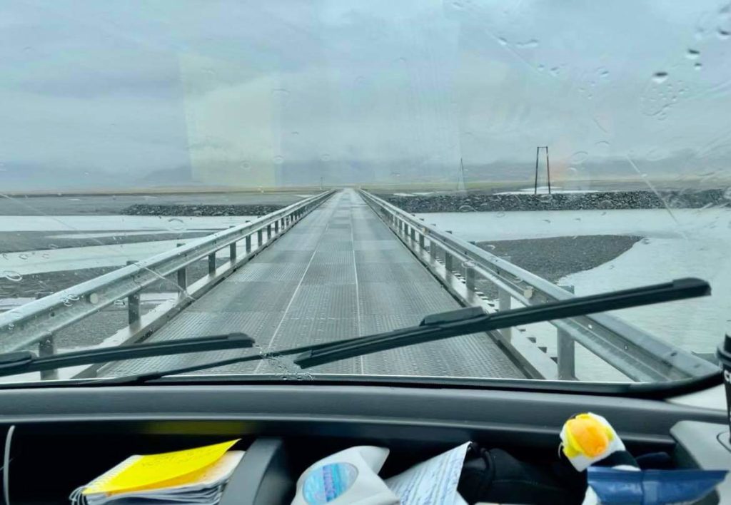 narrow one lane bridge in Fjarðabyggð 