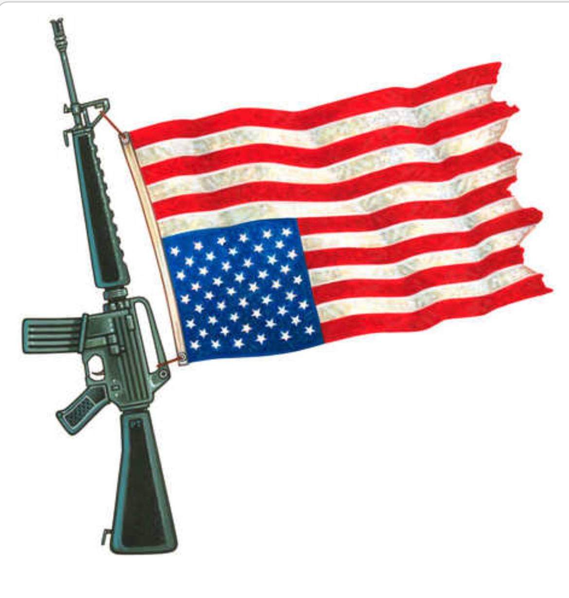 memorial day flag with gun
